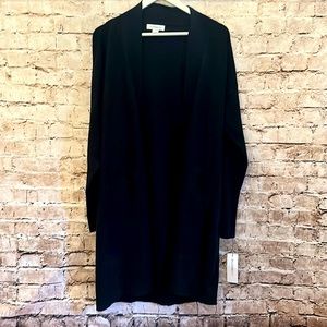 Sparkly Black long black cardigan- size xl